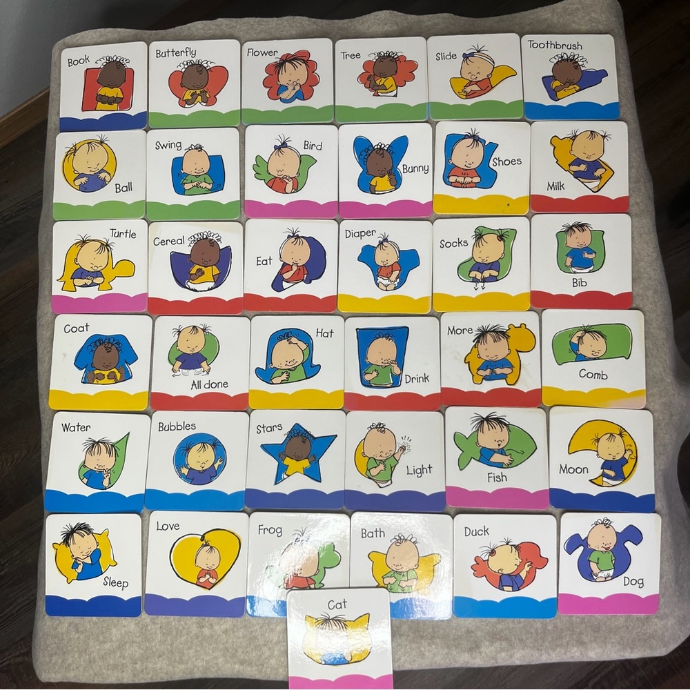 Youth Sign Language Flash Board Cards Set of 31 Educational Learning for Kids